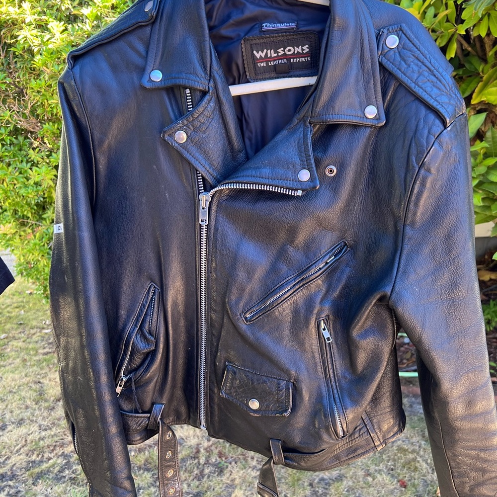 Wilson Black Moto Jacket Asymmetrical Design